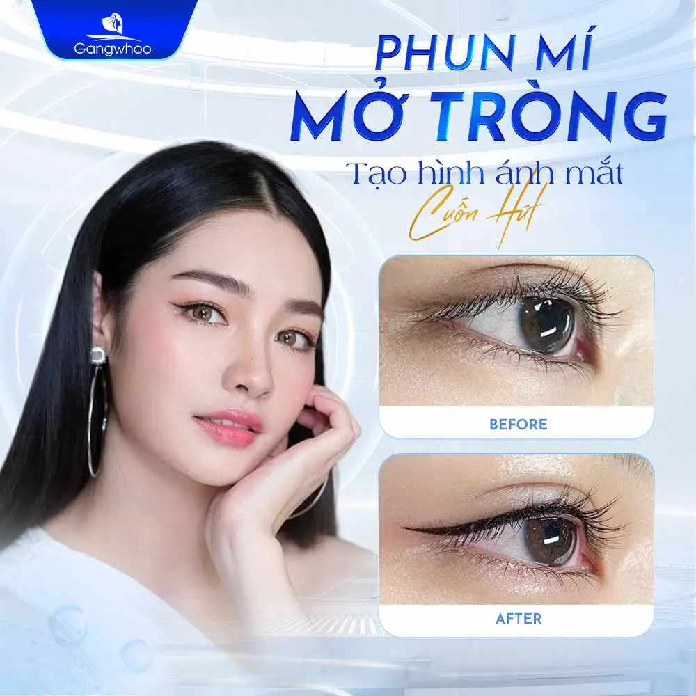 Phun mí mắt trên mang lại cho các chị em một viền mí mắt trên rõ nét