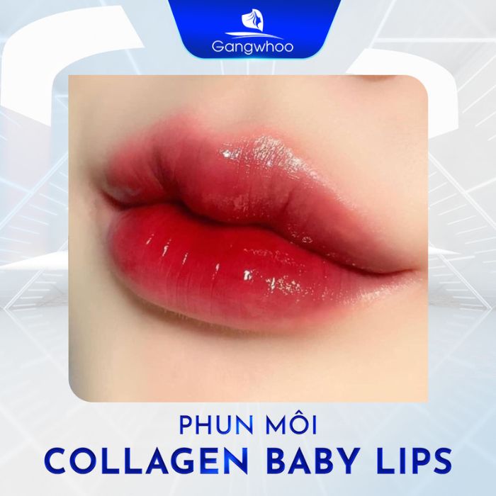 Phun môi collagen baby lips tại Gangwhoo mang lại hiệu ứng đôi môi căng mọng