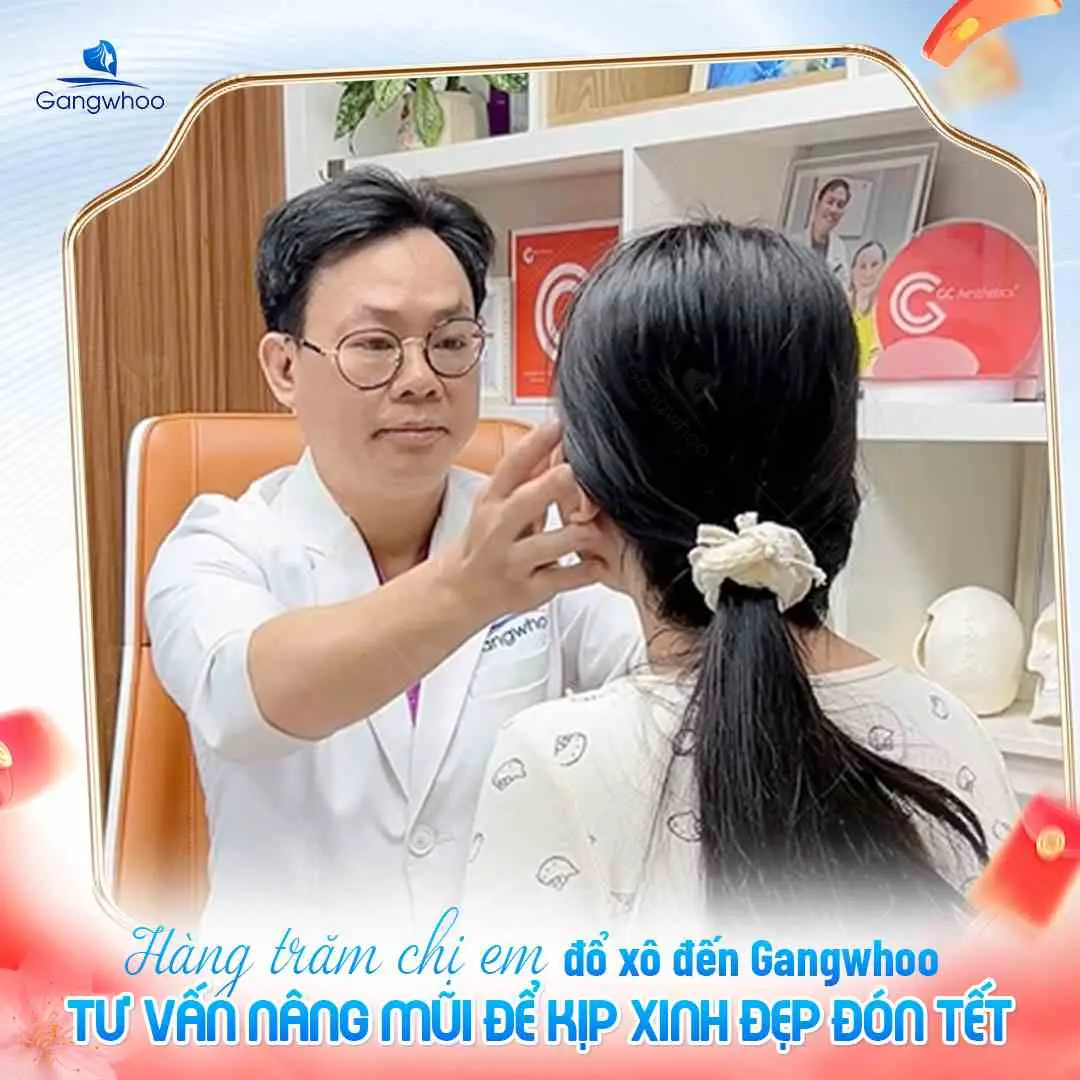 Tại Thẩm mỹ viện Gangwhoo, khách hàng được thăm khám, tư vấn và theo dõi hậu phẫu sát sao