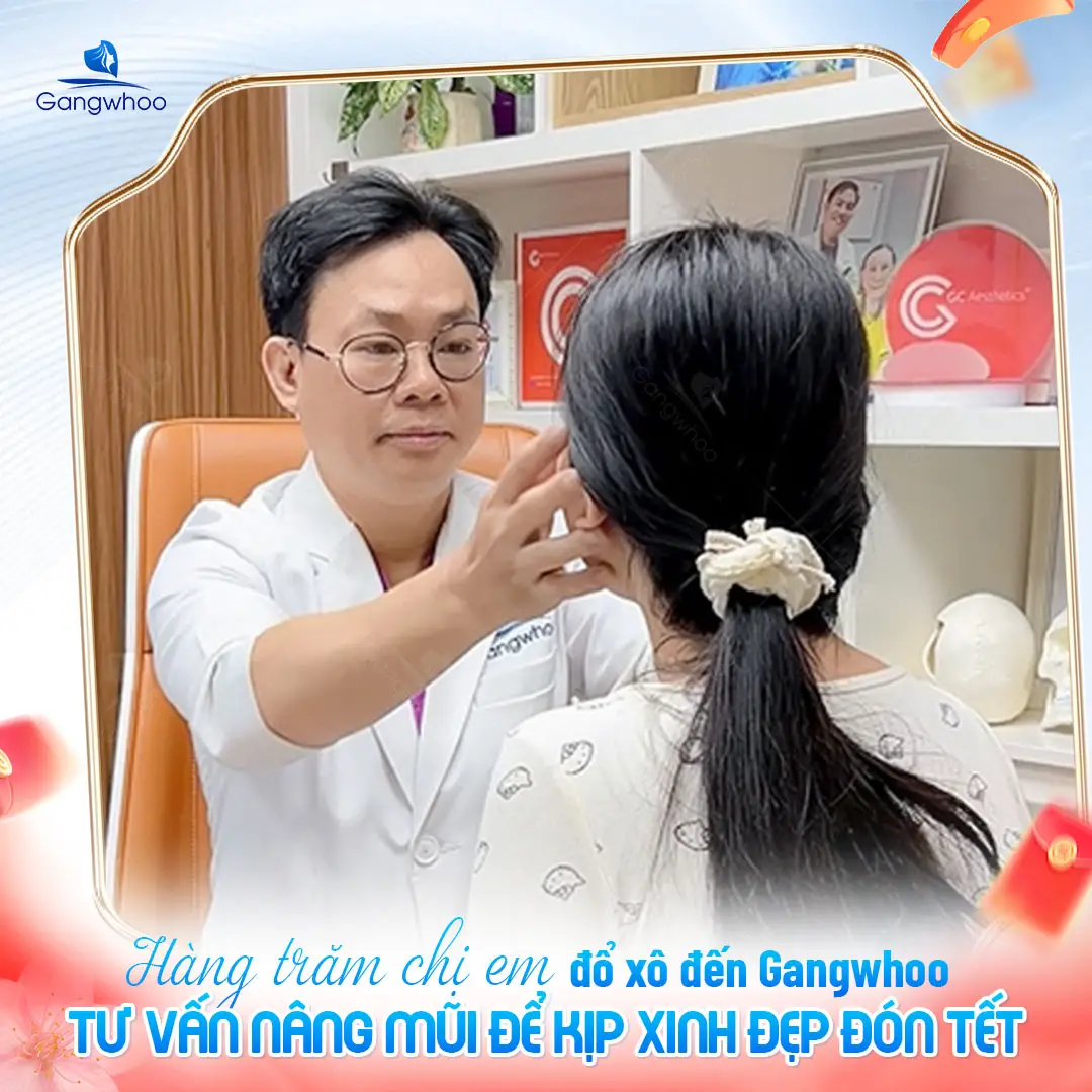 Hãy đến với Gangwhoo để các bác sĩ thăm khám cũng như hướng dẫn cách chăm sóc và ăn uống sau nâng mũi