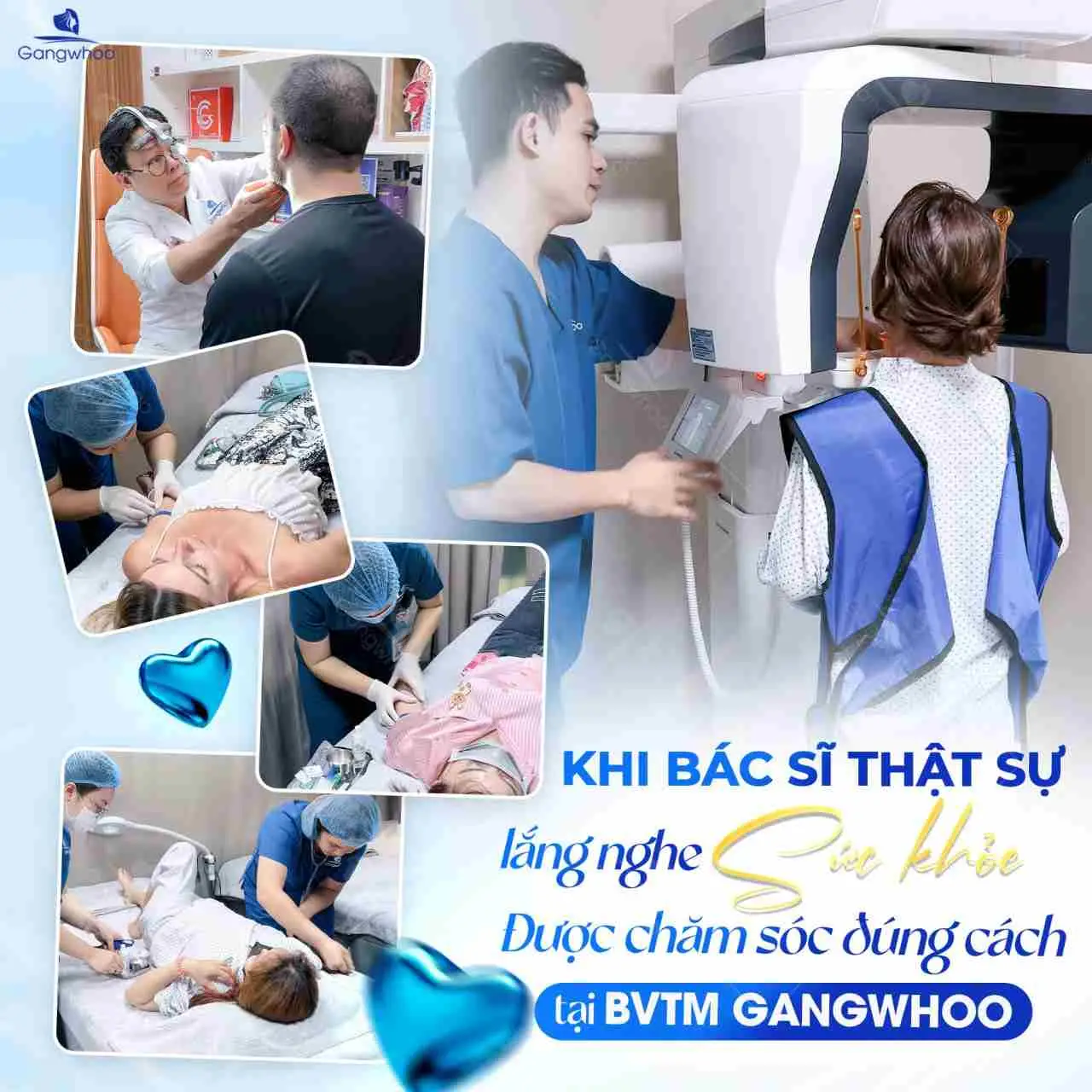 Tại Thẩm mỹ viện Gangwhoo, khách hàng không chỉ được chú trọng kỹ thuật nâng mũi mà còn được tư vấn chi tiết về chăm sóc hậu phẫu
