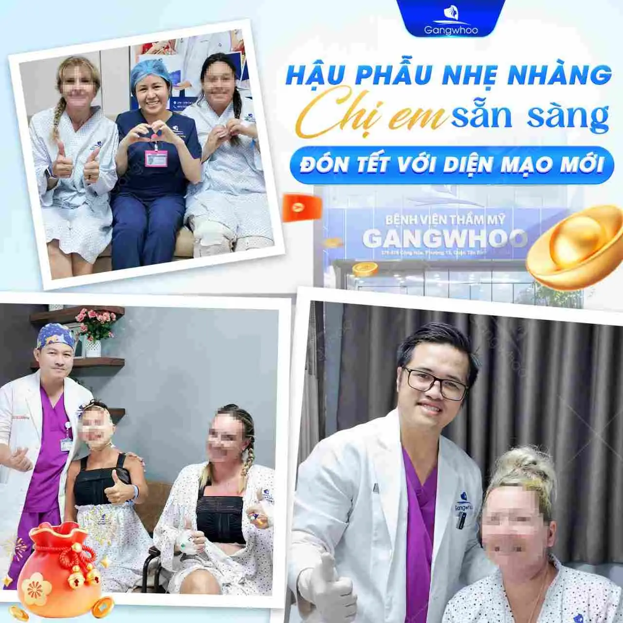 Khi nâng mũi tại Gangwhoo bạn sẽ được các bác sĩ hướng dẫn chăm sóc tận tình