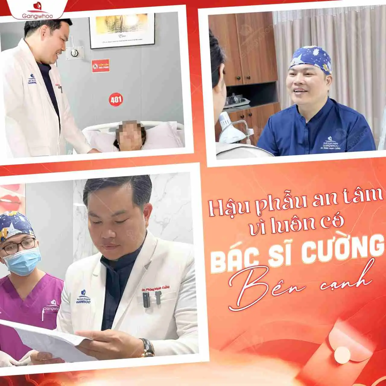 Đến với Gangwhoo bạn sẽ được chăm sóc, tư vấn tận tình bởi đội ngũ bác sĩ chuyên môn cao