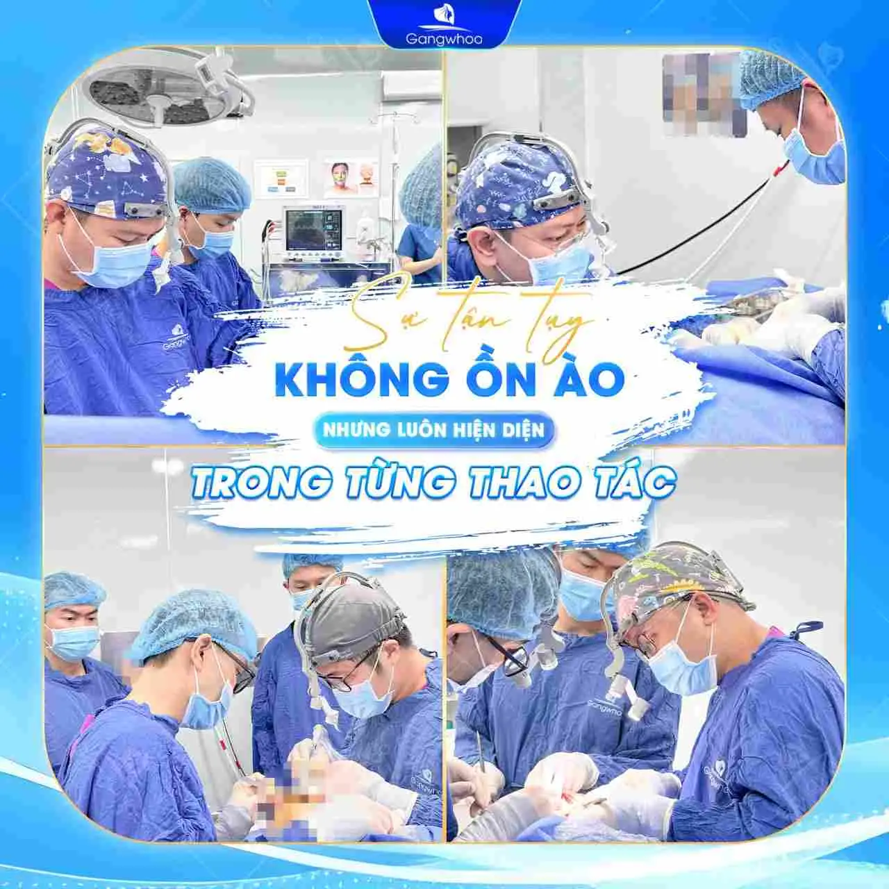 Các bác sĩ tại Gangwhoo có chuyên môn lâu năm và luôn đặt sự tận tâm trong từng ca thẩm mỹ