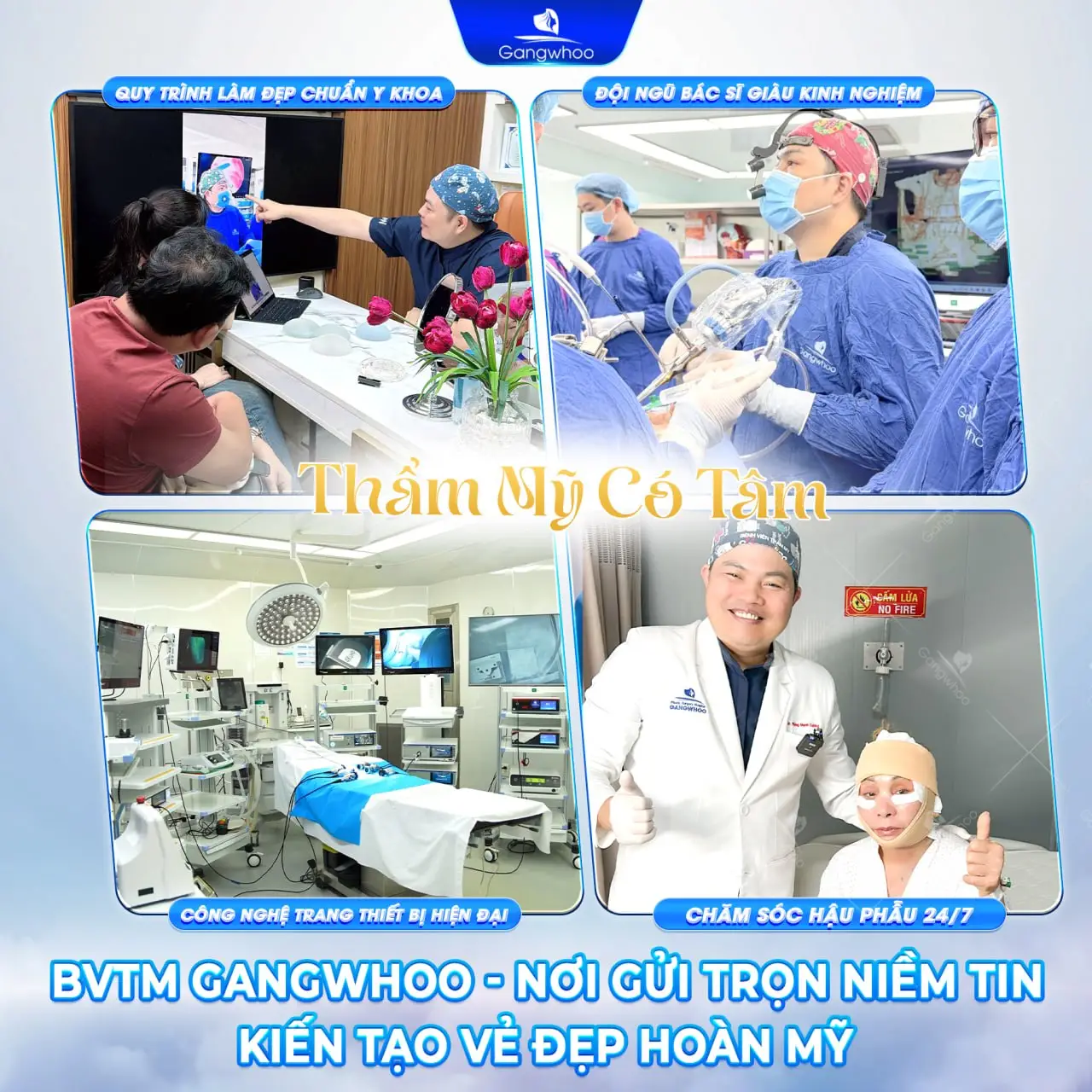 Gọt hàm tại Gangwhoo với công nghệ nội soi tân tiến giúp hạn chế sưng bầm và biến chứng sau khi thực hiện