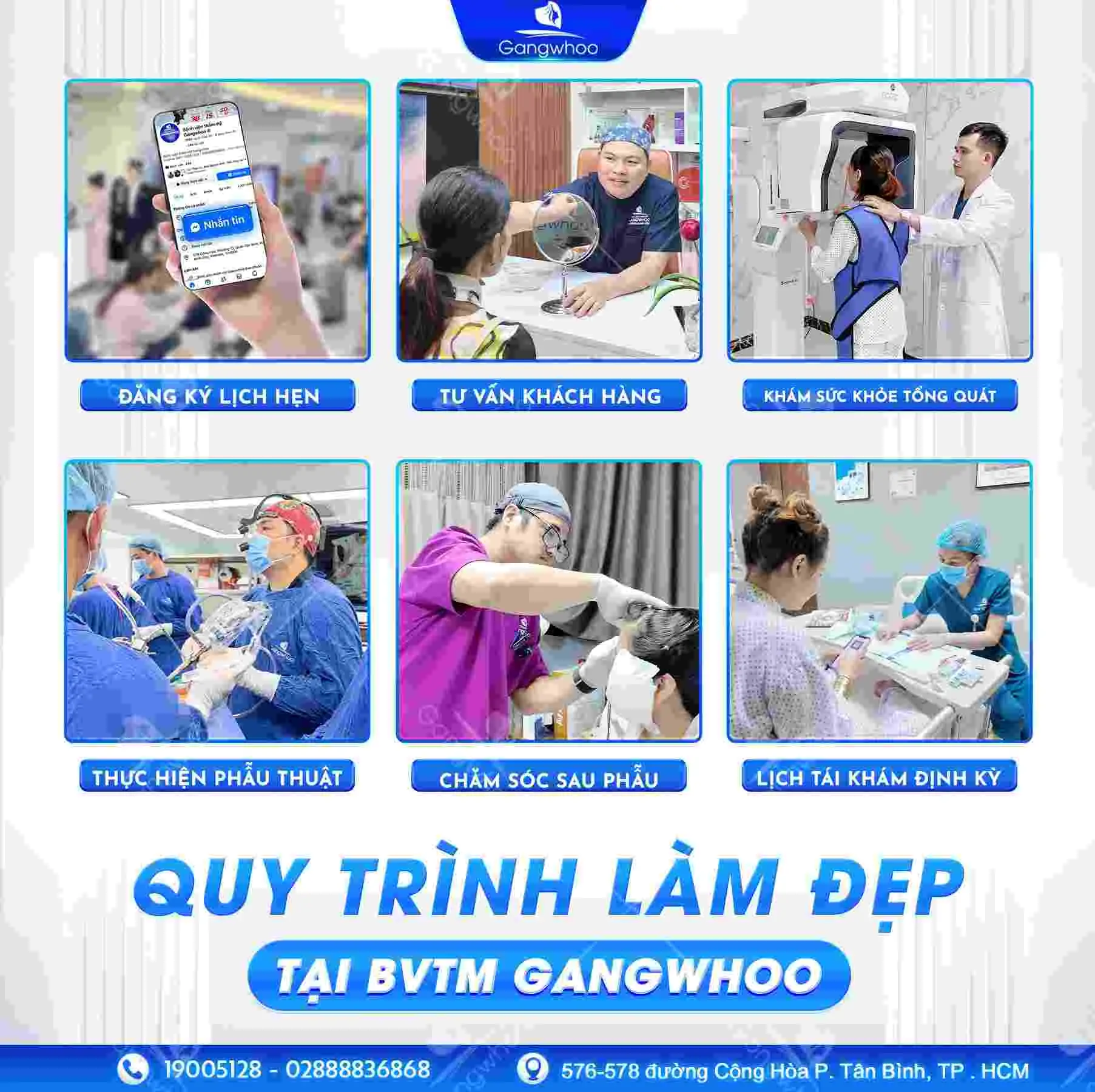 Thẩm mỹ viện Gangwhoo với quy trình thẩm mỹ an toàn