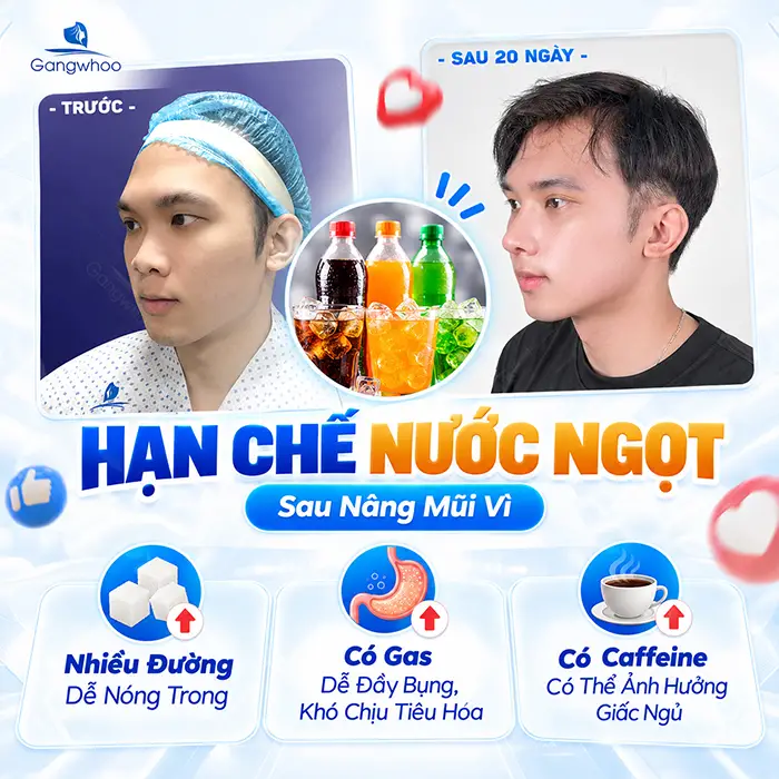 Nâng Mũi Uống Nước Ngọt Được Không? Những Lưu Ý Sau Phẫu Thuật